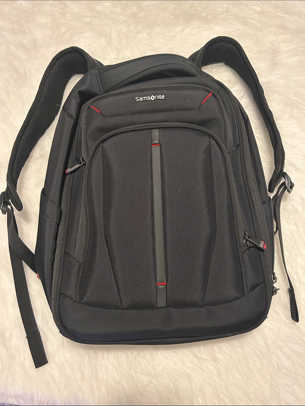 Samsonite Black Backpack with Red Accents